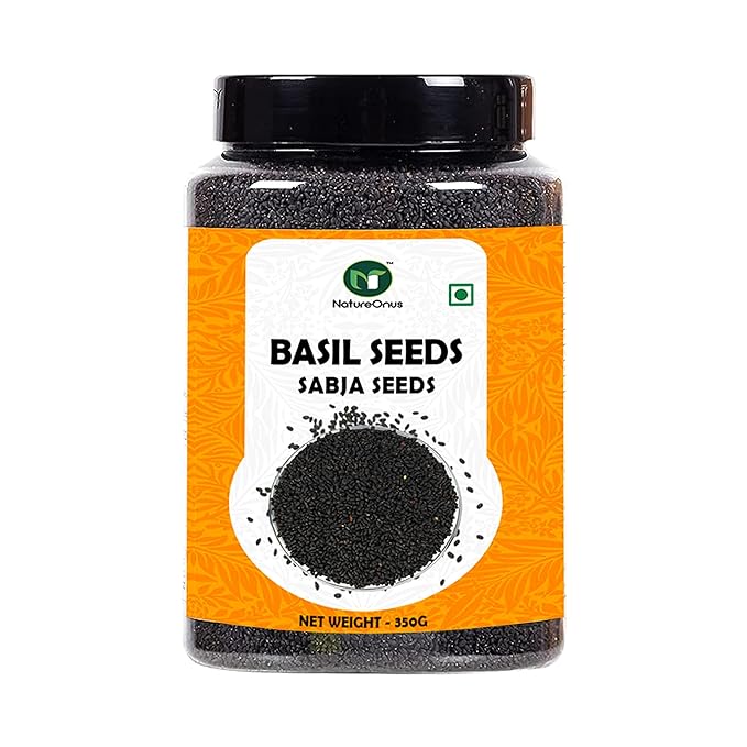 NatureOnus Basil Seeds 350g Tukmaria Seeds with high fibre and