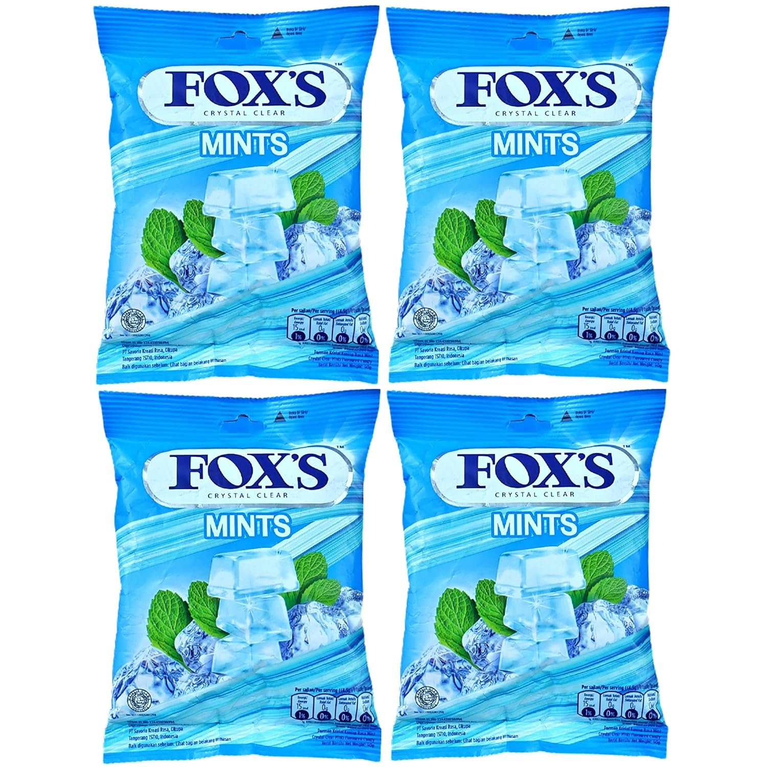 fox's crystal clear mints 90gms pack of 4 fox's crystal clear mints 90gms pack of 4