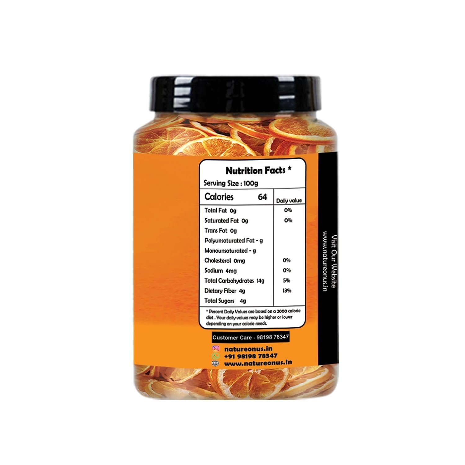 natureonus dried candied orange slices, ready to eat 300gms | premium orange slices for eating natureonus dried candied orange slices, ready to eat 300gms | premium orange slices for eating
