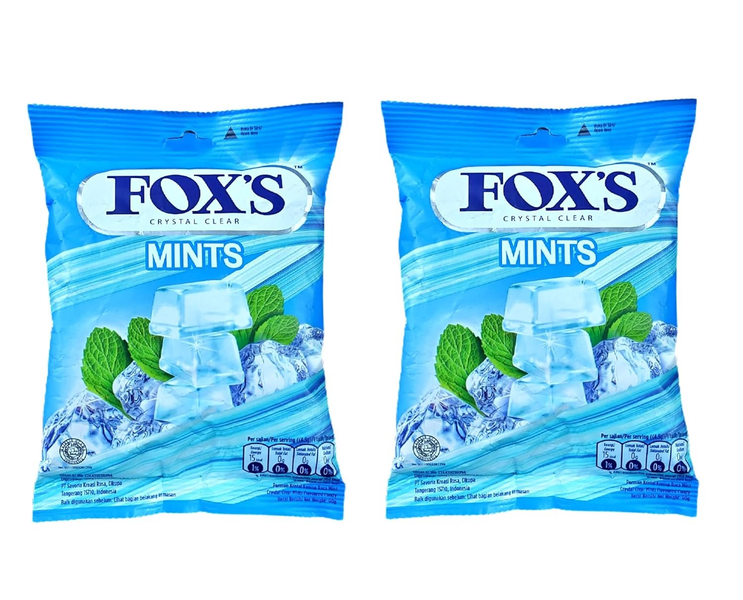 astonished retail fox's crystal clear mints candy pouch, (90g x 4 packs), 360 gm astonished retail fox's crystal clear mints candy pouch, (90g x 4 packs), 360 gm