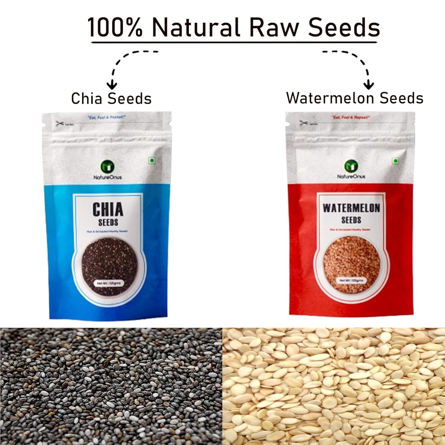 natureonus all raw seeds combo pack of 6 750g | chia, pumpkin, sunflower, flax, watermelon & basil seeds 125g each | seeds mix superfoods for eating rich in antioxidants vitamins & minerals natureonus all raw seeds combo pack of 6 750g | chia, pumpkin, sunflower, flax, watermelon & basil seeds 125g each | seeds mix superfoods for eating rich in antioxidants vitamins & minerals