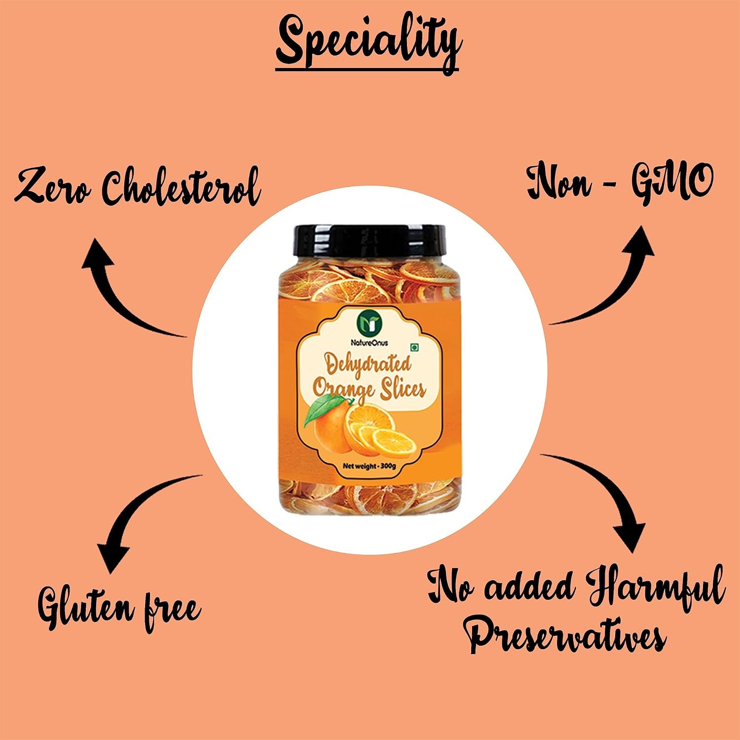 natureonus dried candied orange slices, ready to eat 300gms | premium orange slices for eating natureonus dried candied orange slices, ready to eat 300gms | premium orange slices for eating
