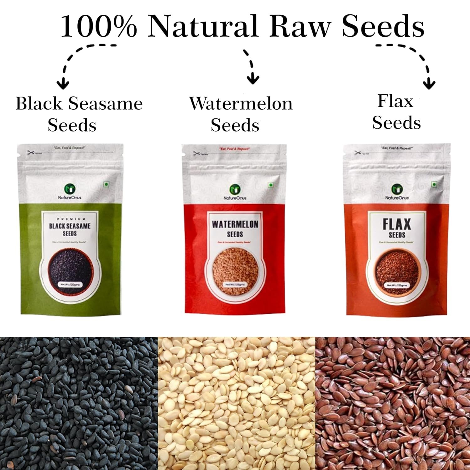natureonus all raw seeds combo pack of 9 1125g | chia, pumpkin, sunflower, flax, watermelon, halim, white sesame, black sesame & basil seeds 125g each | seeds mix superfoods for eating combo pack natureonus all raw seeds combo pack of 9 1125g | chia, pumpkin, sunflower, flax, watermelon, halim, white sesame, black sesame & basil seeds 125g each | seeds mix superfoods for eating combo pack