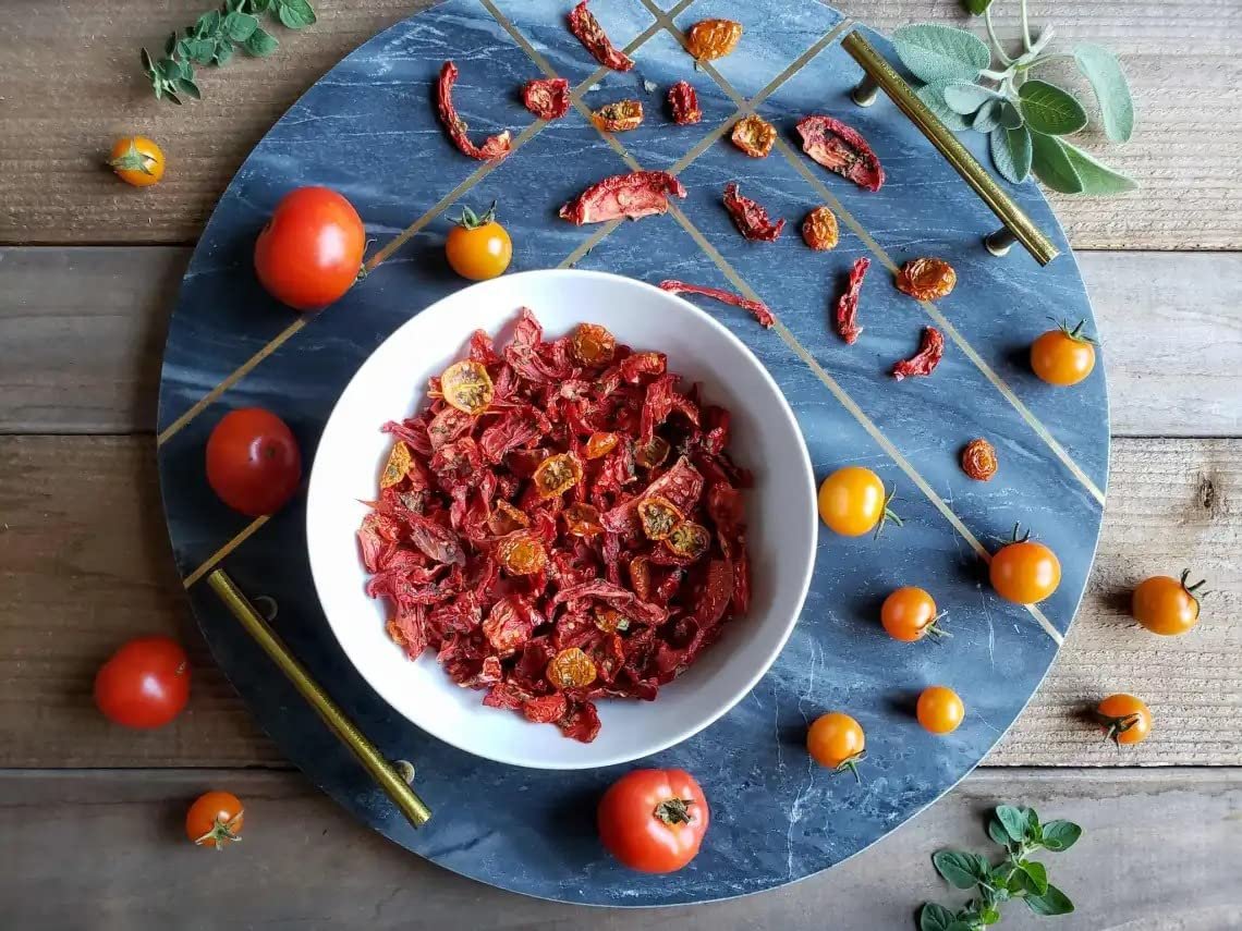 natureonus sun dried tomato, 100g | tomatoes | hygienically solar dried | anti oxidant rich | use in dips, marinades, salads, pasta, veggies, dals, curries, pulav, soups, stews, burgers natureonus sun dried tomato, 100g | tomatoes | hygienically solar dried | anti oxidant rich | use in dips, marinades, salads, pasta, veggies, dals, curries, pulav, soups, stews, burgers