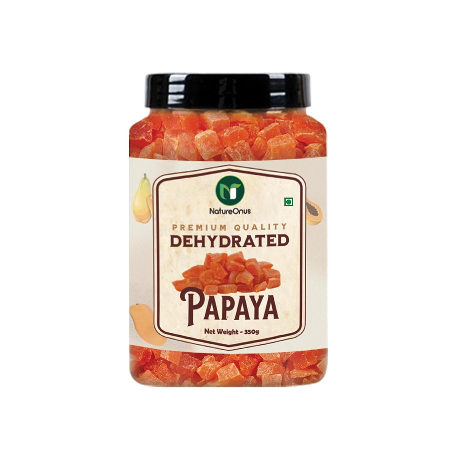 natureonus premium dried candied papaya 350gms | dried & dry papaya | sweet & tasty tropical dry fruit snacks | snack | dietary fiber and antioxidants natureonus premium dried candied papaya 350gms | dried & dry papaya | sweet & tasty tropical dry fruit snacks | snack | dietary fiber and antioxidants
