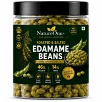 natureonus roasted & salted edamame beans 250g | crunchy young green soybeans | high protein, high fiber healthy snack | highest plant protein supersnack