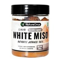 natureonus white miso paste 200gms | shiro miso paste | light miso [ authentic japanese taste] free from alcohol, no artificial preservatives, colors, and flavors | no msg