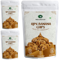 natureonus vacuum fried ripe banana chips 43g pack of 3