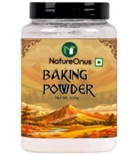 natureonus baking powder (double acting leavening agent) can be used to make cakes, cookies, biscuits, muffins, breads and many (300gms)