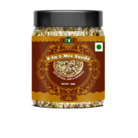 natureonus 8 in 1 raw seeds mix 350g | mix seeds for eating | diet snacks [raw sunflower seeds, pumpkin seeds, flax seeds, white and black sesame seeds, watermelon seeds, chia seeds & halim seeds]