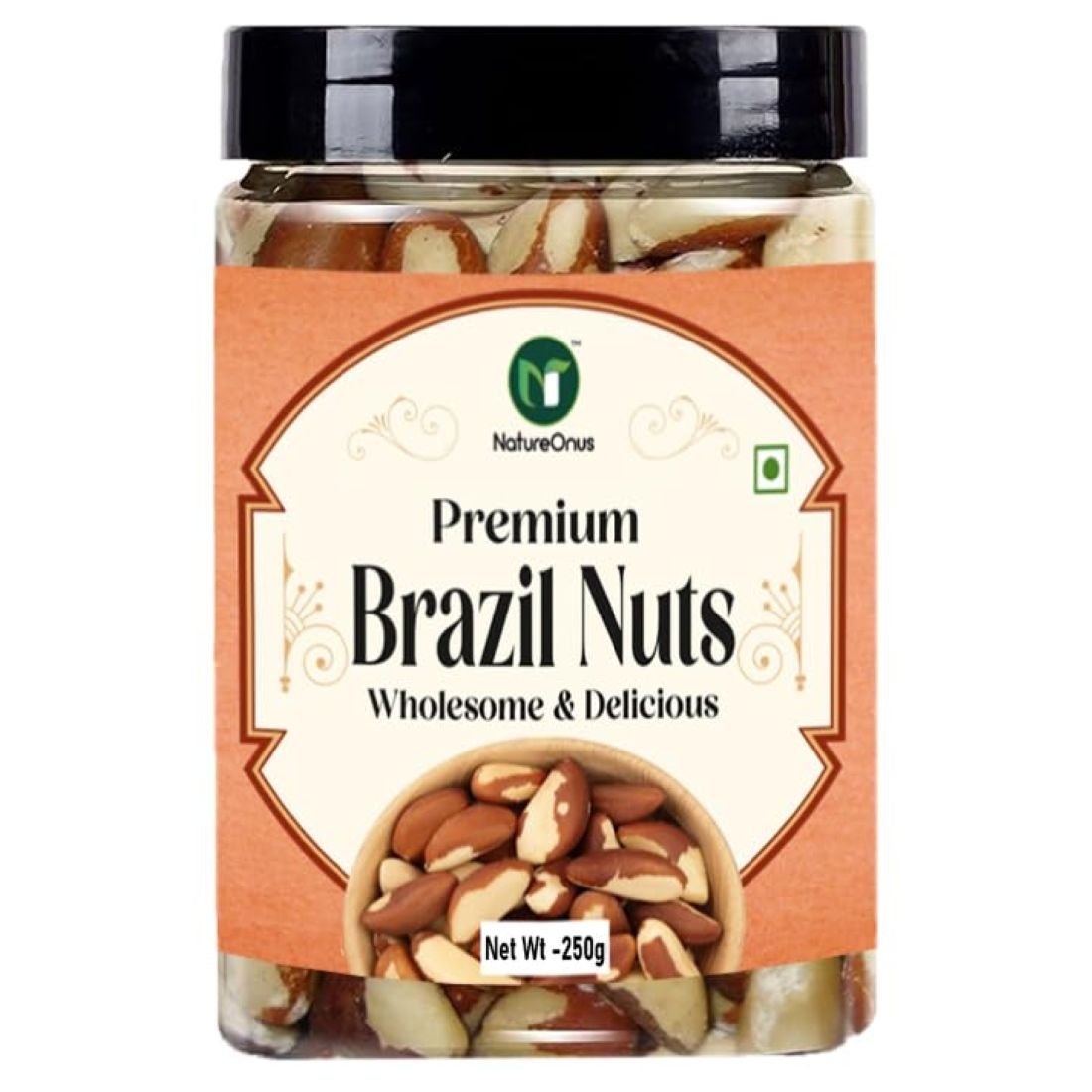 natureonus premium jumbo brazil nut 250gms | premium grade brazil nuts for a nutritious delight | dry fruits | whole brazil nut are loaded with high selenium contents natureonus premium jumbo brazil nut 250gms | premium grade brazil nuts for a nutritious delight | dry fruits | whole brazil nut are loaded with high selenium contents