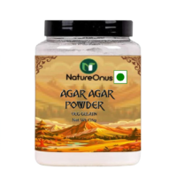 natureonus agar agar powder 125gms, vegetarian gelatine replacer agar agar | ideal for jelly, pudding, cakes, gummies, molecular gastronomy recipes | gelatin | veg gelatin substitute | high gel strength