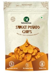 natureonus vacuum fried sweet potato chips 43g pack of 3 | healthy snack | no msg, no preservatives | low fat, zero cholesterol, trans fat free | gluten free vegetable chips | vacuum cooked sweet potato 129gms
