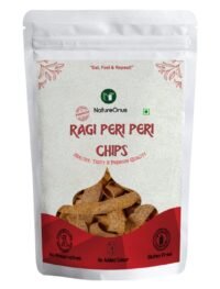 natureonus ragi peri peri chip 43gms pack of 3 | finger millets chip | perfect snacking chips made with ragi (finger millet) | millet based chips | high protein snacks