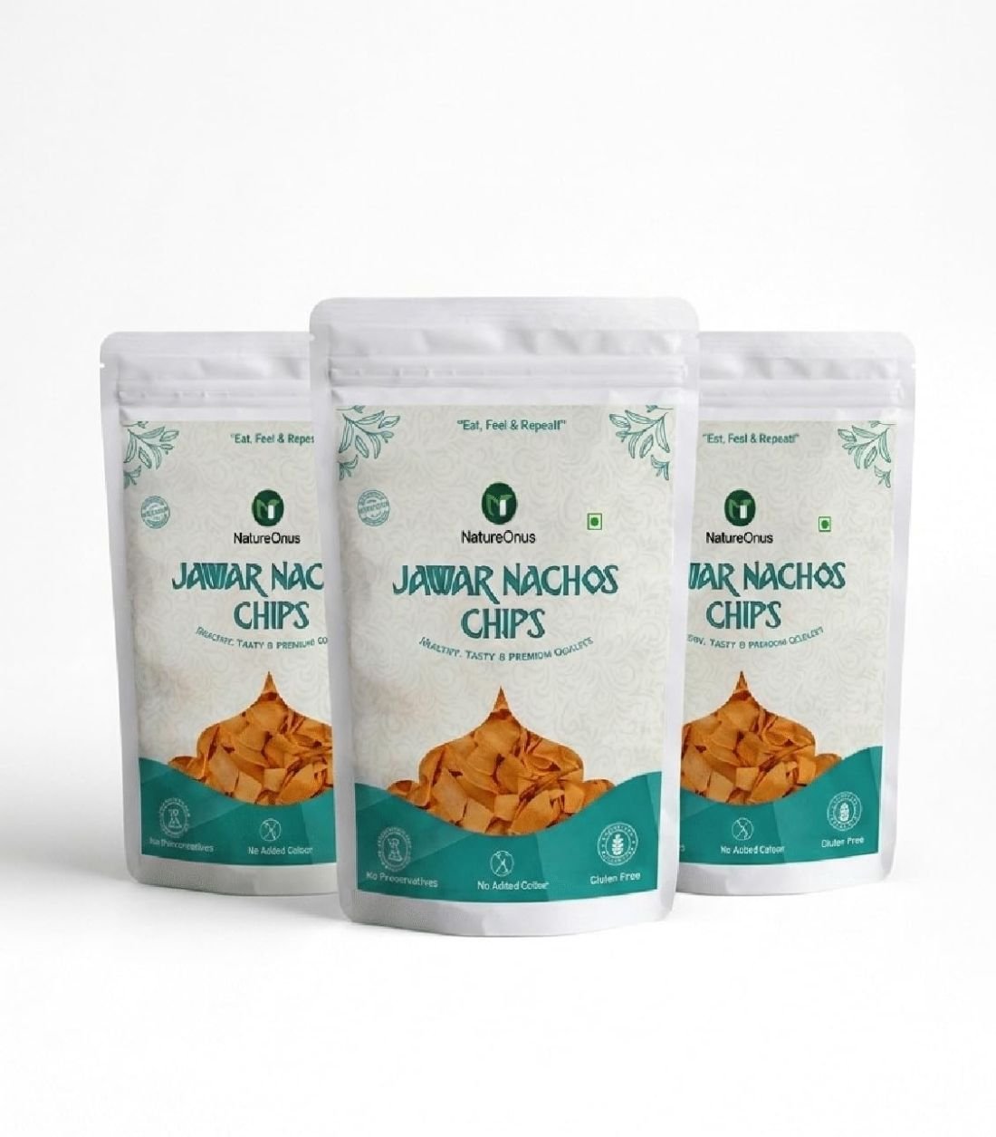 natureonus jowar nachos spicy millets chips 43g pack of 3 | sorghum snack | perfect snacking chips made with jawar (sorghum ) | millet based chip | high protein | high fiber | gluten free | light & crispy natureonus jowar nachos spicy millets chips 43g pack of 3 | sorghum snack | perfect snacking chips made with jawar (sorghum ) | millet based chip | high protein | high fiber | gluten free | light & crispy