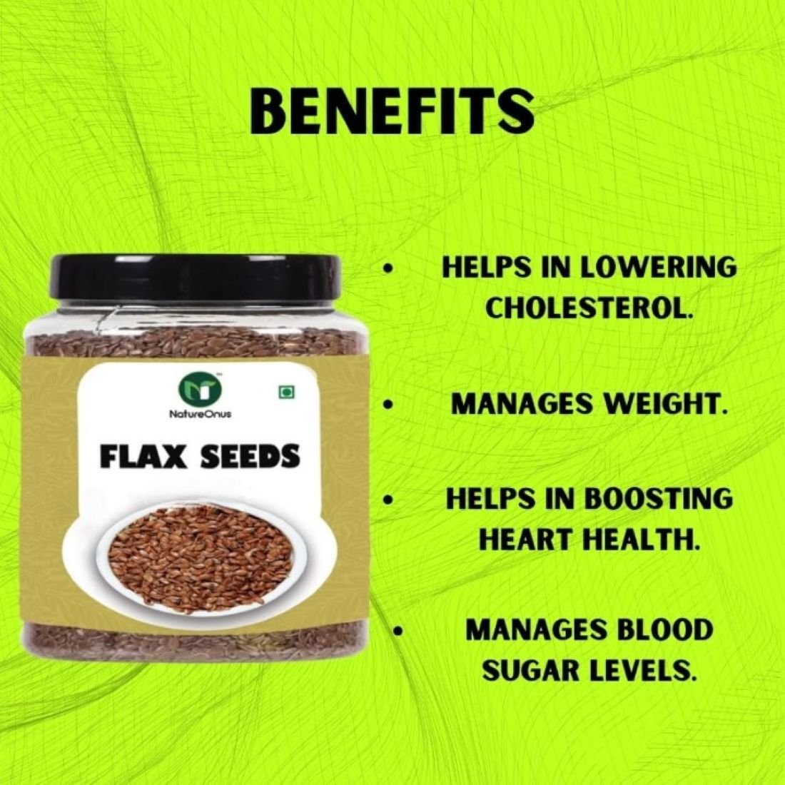 natureonus premium raw flax seeds 125gms | non gmo alsi seeds | rich in fibre and omega 3 | flax seeds for hair growth | diet food | keto friendly, use in salads, after meal digestive natureonus premium raw flax seeds 125gms | non gmo alsi seeds | rich in fibre and omega 3 | flax seeds for hair growth | diet food | keto friendly, use in salads, after meal digestive