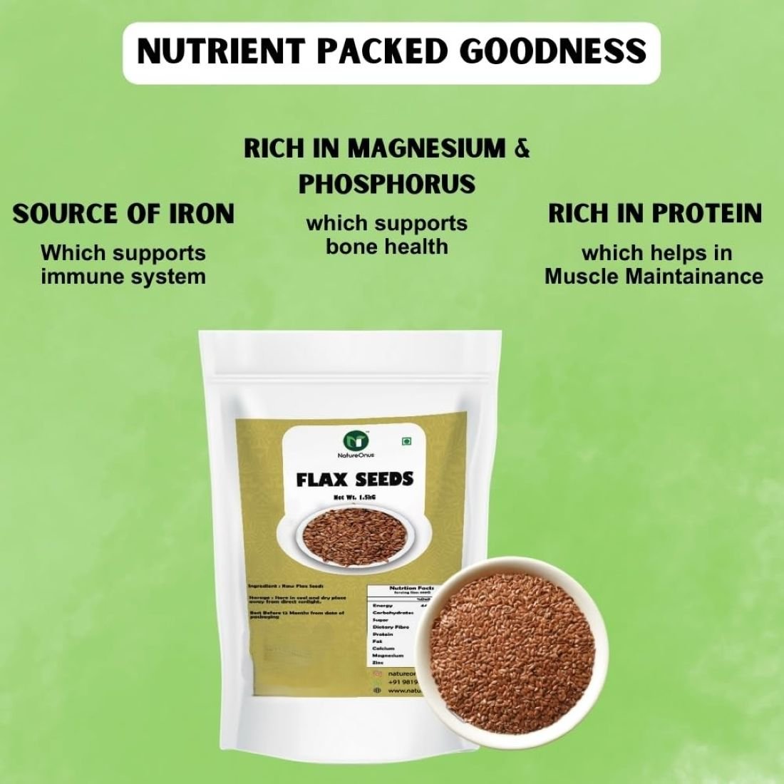 natureonus premium raw flax seeds 1.5kg | non gmo alsi seeds | rich in fibre and omega 3 | flax seeds for hair growth | diet food | keto friendly, use in salads, after meal digestive 1500gms natureonus premium raw flax seeds 1.5kg | non gmo alsi seeds | rich in fibre and omega 3 | flax seeds for hair growth | diet food | keto friendly, use in salads, after meal digestive 1500gms