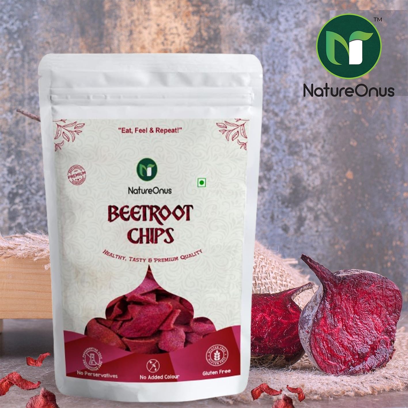 natureonus beetroot chips 43gms pack of 3 | perfect snacking chips with high nutrient content | millet based | high protein snacks | crispy beetroot, tasty with high dietary fiber and nutrient|content gluten free snack|high protein and fiber rich natureonus beetroot chips 43gms pack of 3 | perfect snacking chips with high nutrient content | millet based | high protein snacks | crispy beetroot, tasty with high dietary fiber and nutrient|content gluten free snack|high protein and fiber rich