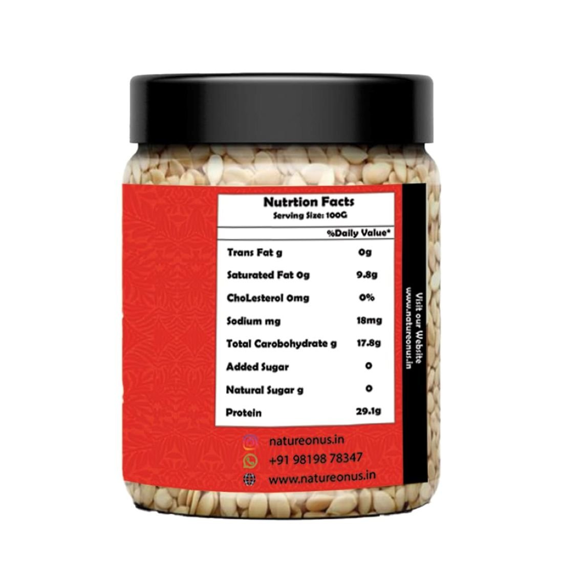 natureonus premium watermelon seeds 300g | raw watermelon seeds for eating | magaj seeds pack | tarbuj beej | rich in protein | potassium | magnesium & iron | raw watermelon seeds for eating natureonus premium watermelon seeds 300g | raw watermelon seeds for eating | magaj seeds pack | tarbuj beej | rich in protein | potassium | magnesium & iron | raw watermelon seeds for eating