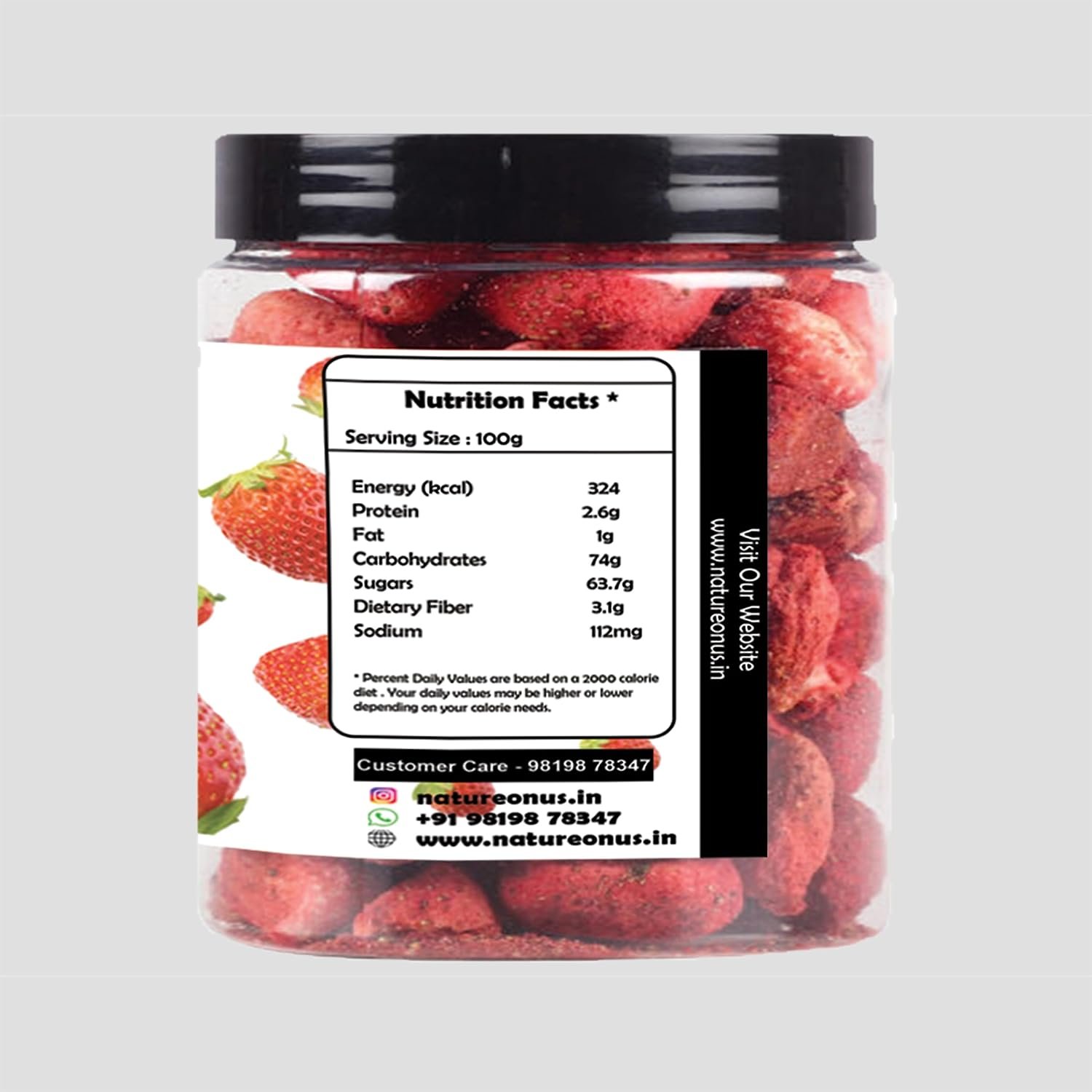 natureonus dried strawberry 150g | dehydrated candied strawberry | candied dried strawberries dry fruit | healthy and tasty snack natureonus dried strawberry 150g | dehydrated candied strawberry | candied dried strawberries dry fruit | healthy and tasty snack