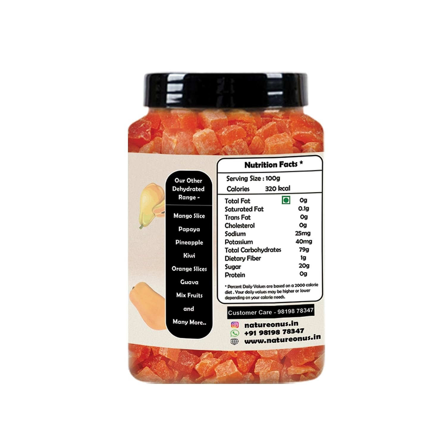 natureonus premium dried candied papaya 350gms | dried & dry papaya | sweet & tasty tropical dry fruit snacks | snack | dietary fiber and antioxidants natureonus premium dried candied papaya 350gms | dried & dry papaya | sweet & tasty tropical dry fruit snacks | snack | dietary fiber and antioxidants