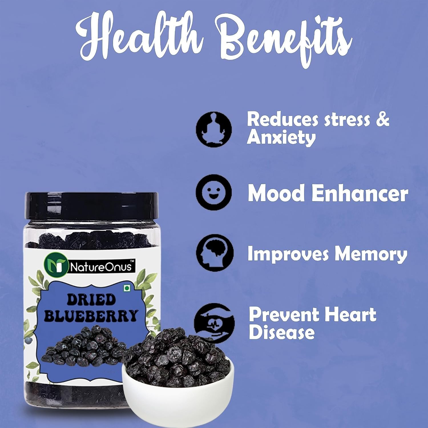 natureonus dried blueberries 850g | tasty whole & dried blueberry | rich in calcium and vitamin k | non gmo & no preservatives (850) natureonus dried blueberries 850g | tasty whole & dried blueberry | rich in calcium and vitamin k | non gmo & no preservatives (850)