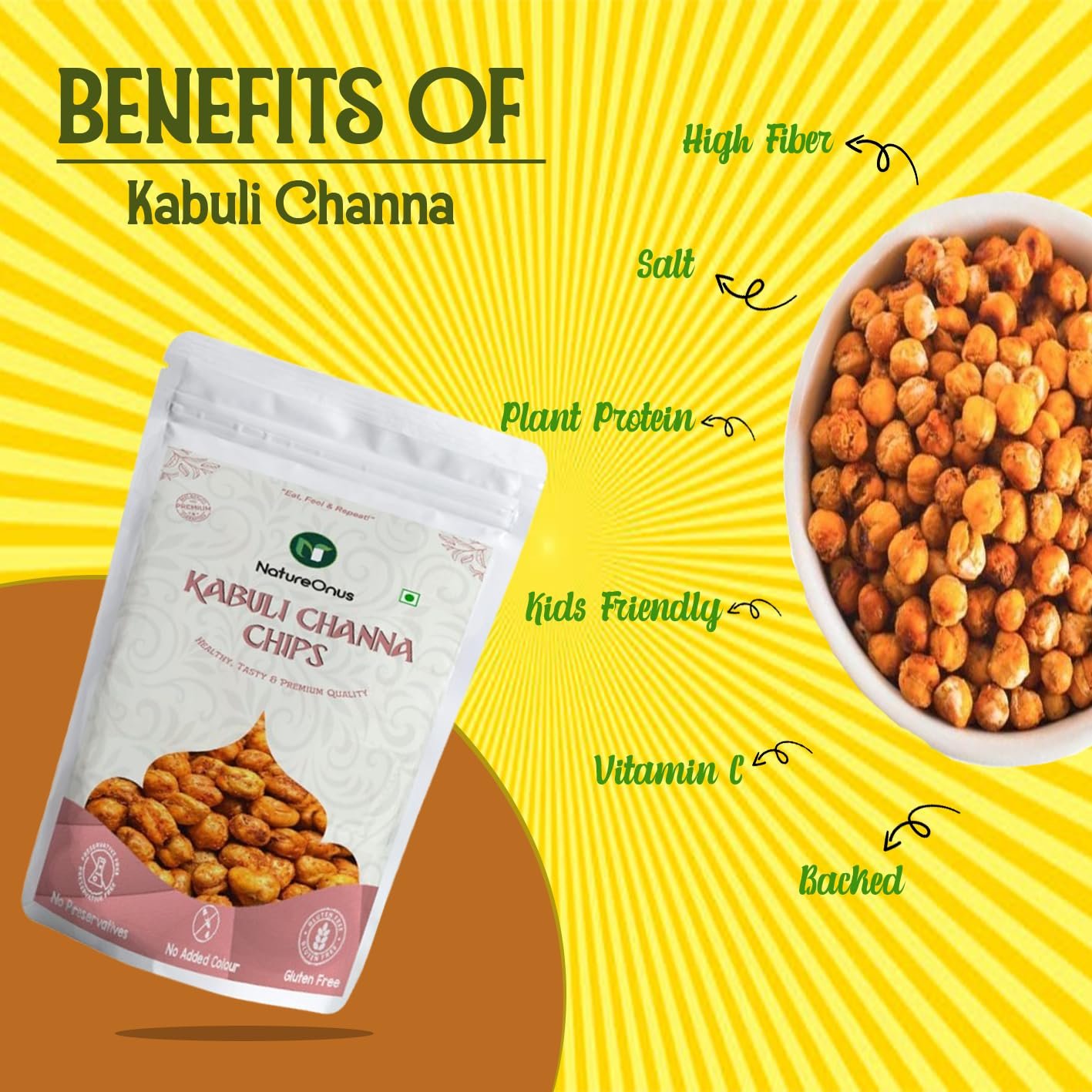 natureonus vacuum fried kabuli chana 43g pack of 3 natureonus vacuum fried kabuli chana 43g pack of 3