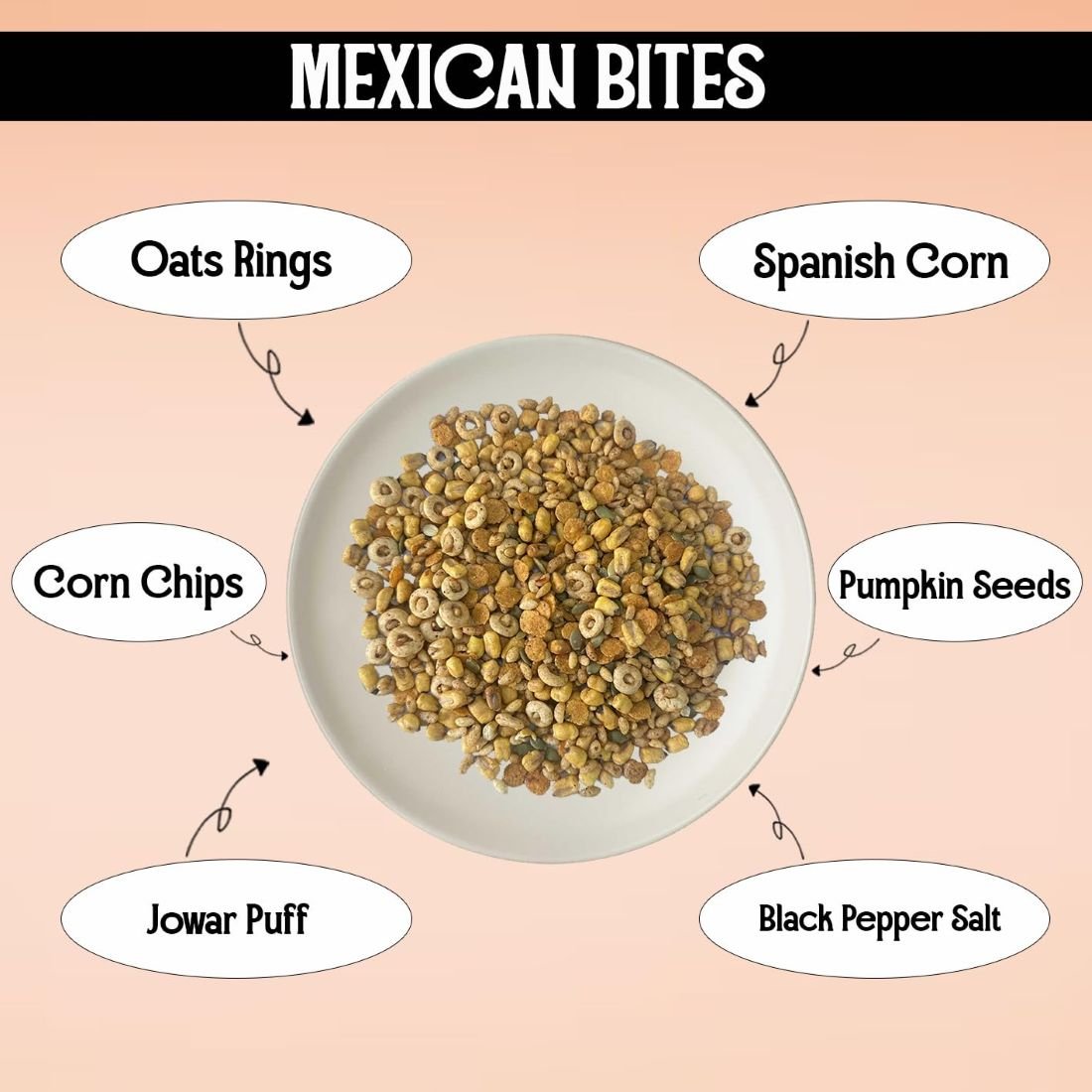 natureonus baked mexican bites 50g pack of 3 | rice, corn, oats & jowar puffs with pumpkin seeds | wholesome snack for mindful eating | full of nutrients & high in fiber | 150gms natureonus baked mexican bites 50g pack of 3 | rice, corn, oats & jowar puffs with pumpkin seeds | wholesome snack for mindful eating | full of nutrients & high in fiber | 150gms
