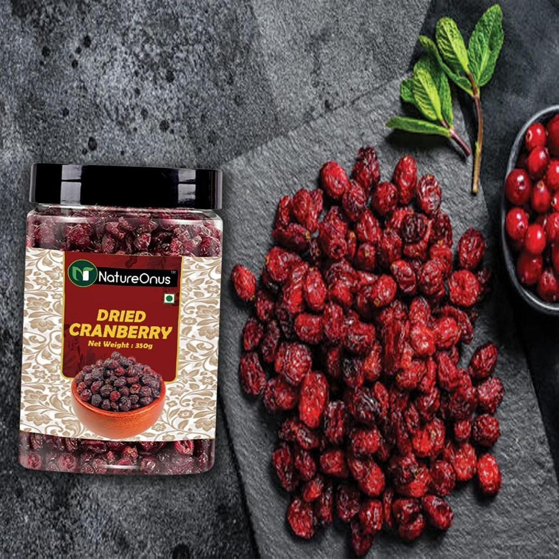 natureonus dried cranberry slice 350g | premium dried sliced cranberries | cranberry dry fruits | snack for kids and adults (gluten free, immunity booster, non gmo) natureonus dried cranberry slice 350g | premium dried sliced cranberries | cranberry dry fruits | snack for kids and adults (gluten free, immunity booster, non gmo)