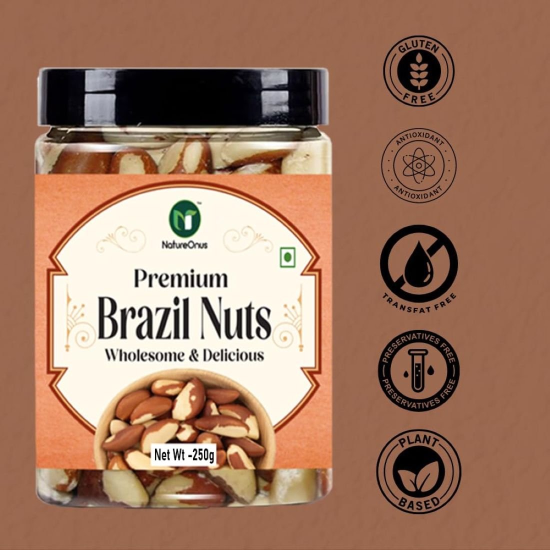 natureonus premium jumbo brazil nut 250gms | premium grade brazil nuts for a nutritious delight | dry fruits | whole brazil nut are loaded with high selenium contents natureonus premium jumbo brazil nut 250gms | premium grade brazil nuts for a nutritious delight | dry fruits | whole brazil nut are loaded with high selenium contents