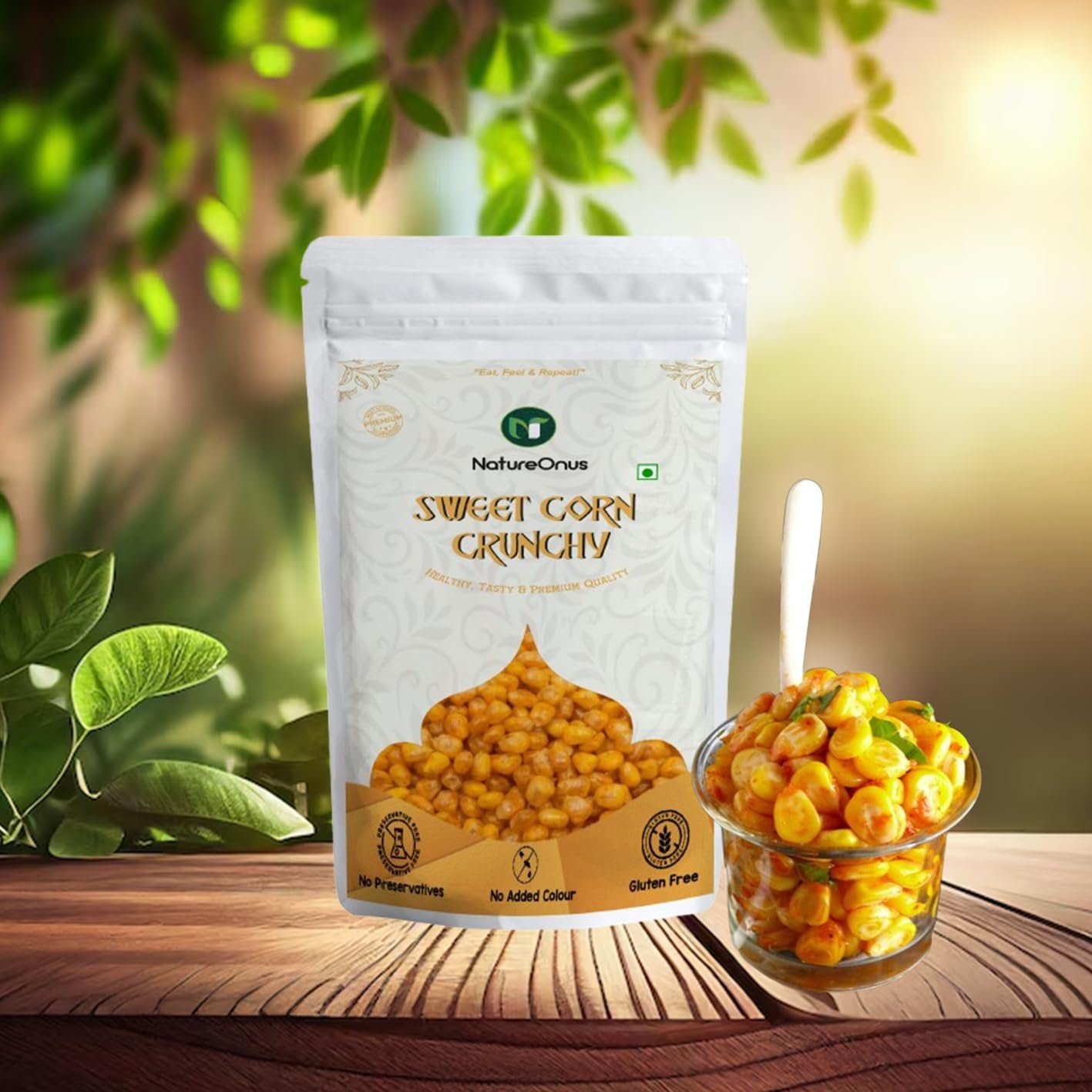 natureonus vacuum fried sweet corn crunchy snacks 43g pack of 3 natureonus vacuum fried sweet corn crunchy snacks 43g pack of 3
