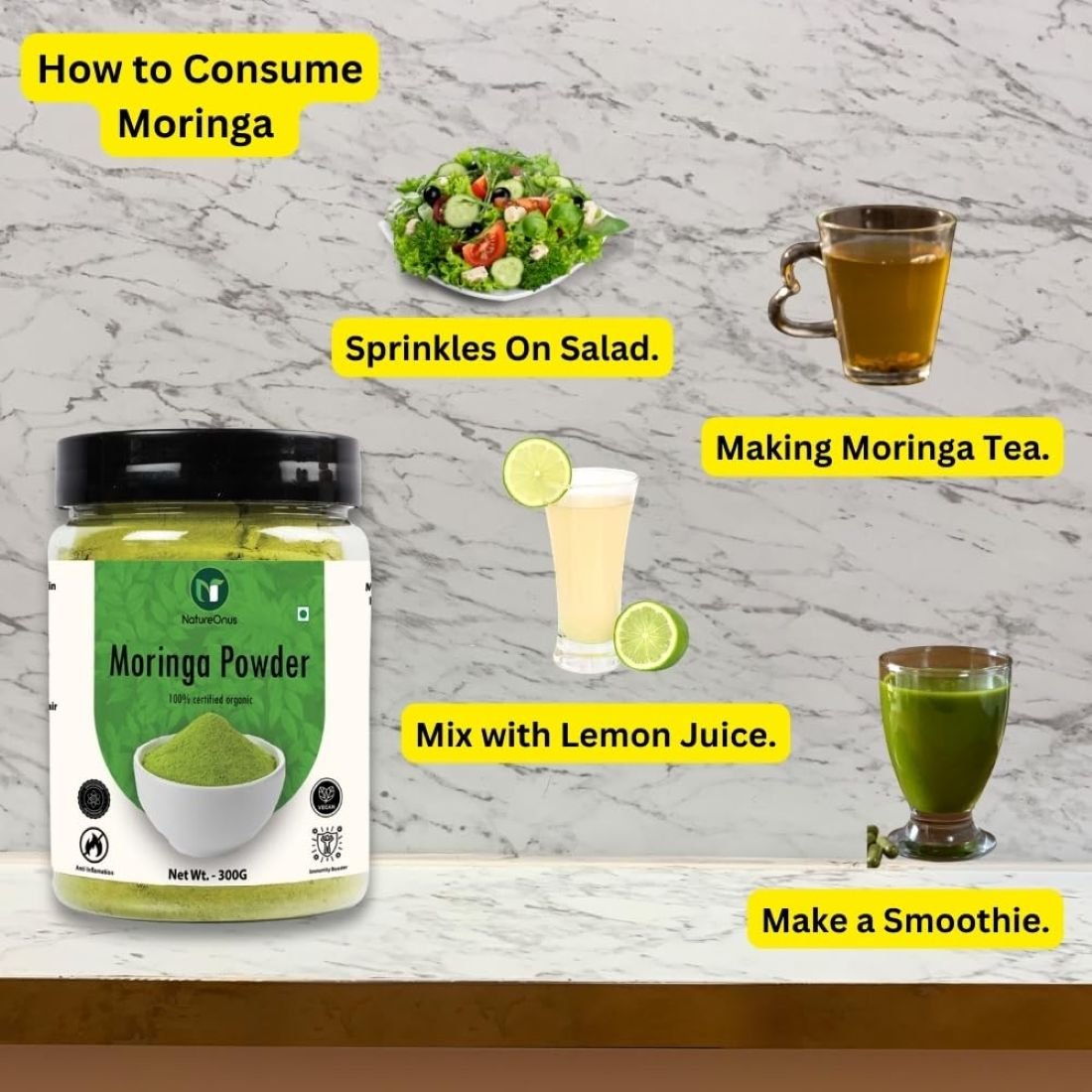 natureonus moringa powder drumstick leaf powder 300gms | moringa oleifera, moringa for immunity, digestion & energy | multi vitamin, anti oxidant | good for hair & skin | protein rich natureonus moringa powder drumstick leaf powder 300gms | moringa oleifera, moringa for immunity, digestion & energy | multi vitamin, anti oxidant | good for hair & skin | protein rich