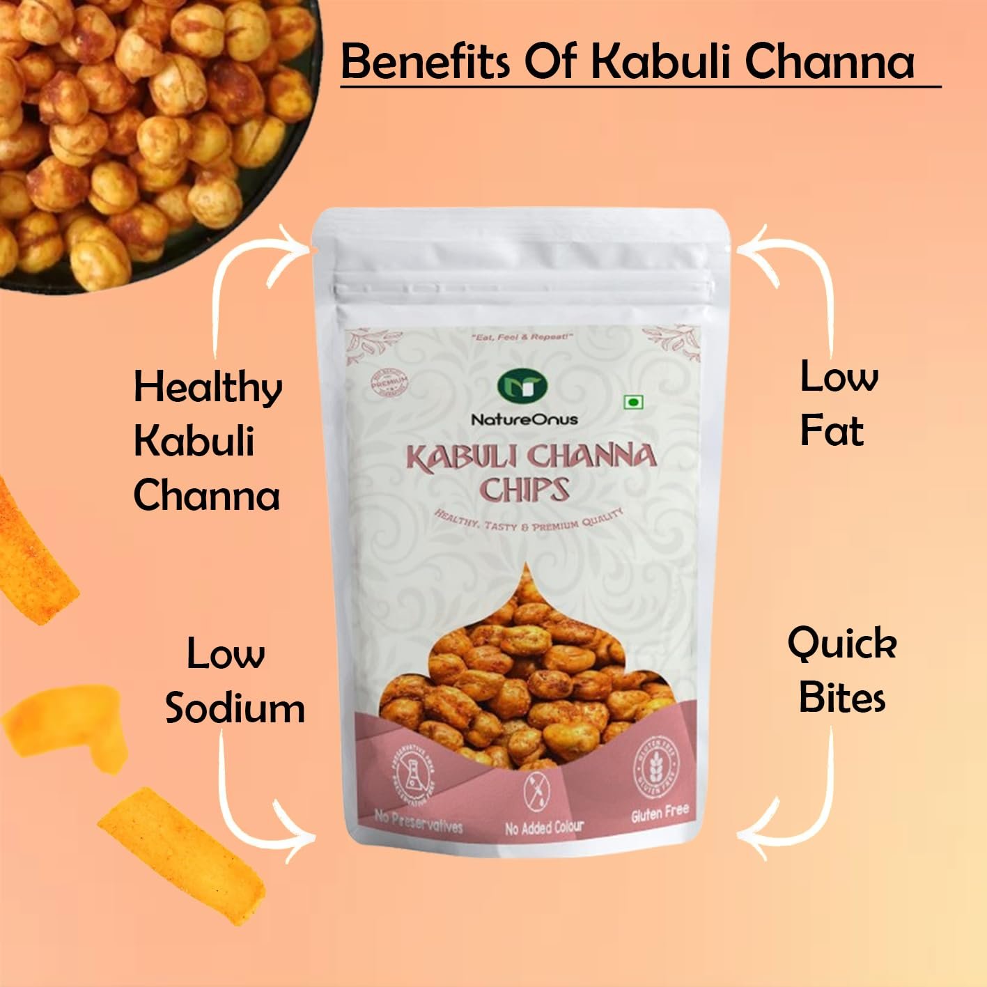 natureonus vacuum fried kabuli chana 43g pack of 3 natureonus vacuum fried kabuli chana 43g pack of 3