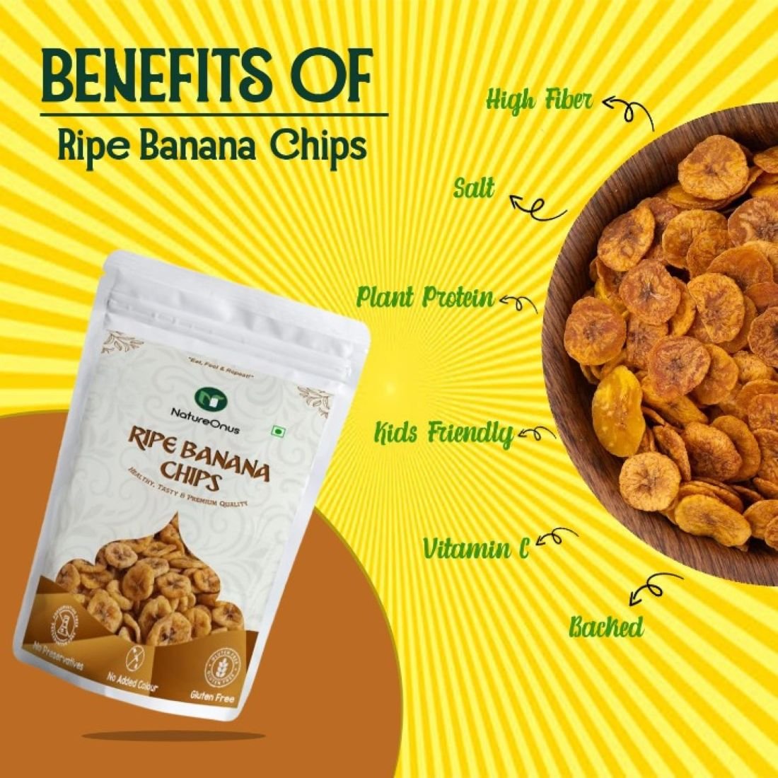 natureonus vacuum fried ripe banana chips 43g pack of 3 natureonus vacuum fried ripe banana chips 43g pack of 3