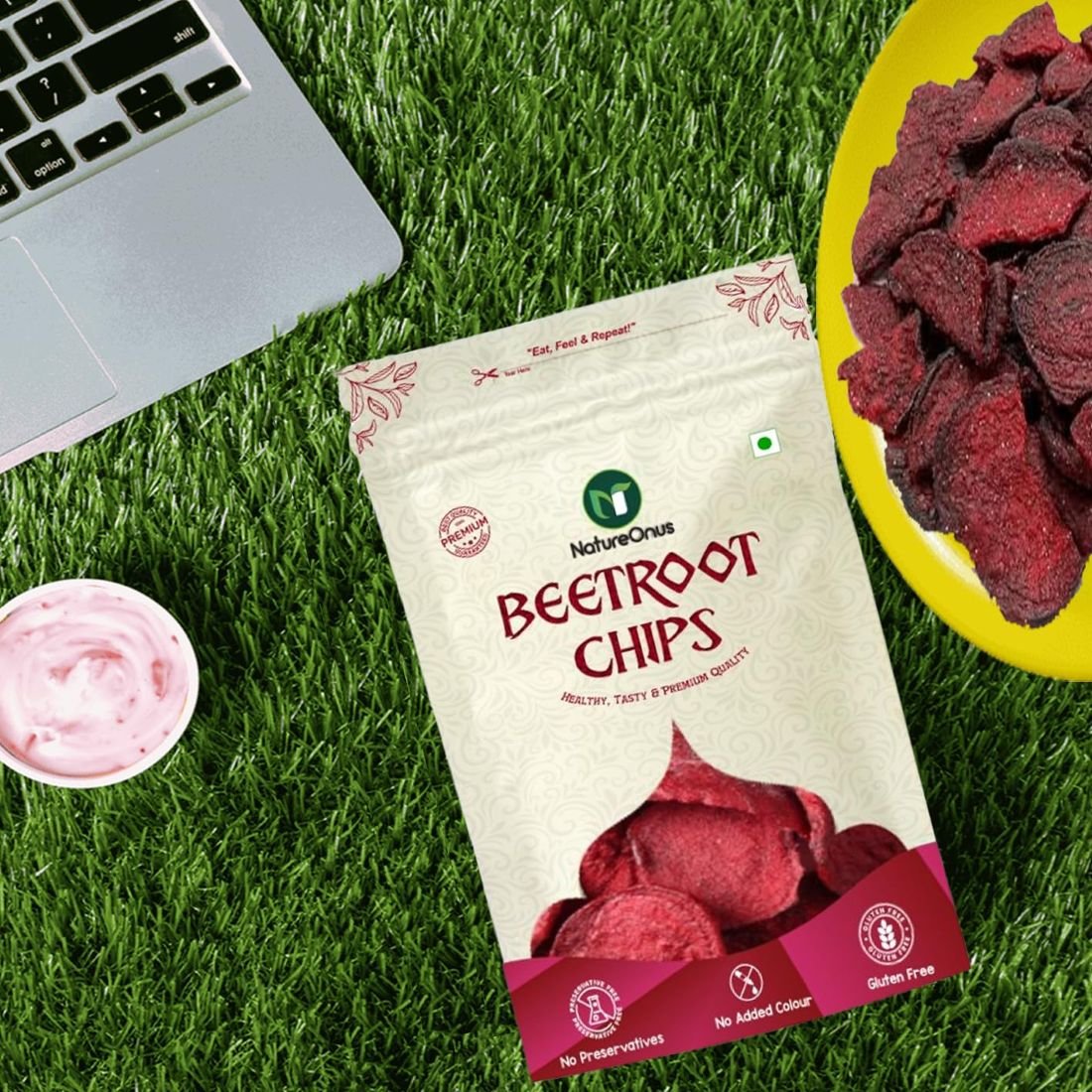 natureonus vacuum fried beetroot chips 43g pack of 3 | crispy & tasty snacks | gluten free | friendly snack | trans free|no artificial flavour | snacks| vegetable chips 129 grams natureonus vacuum fried beetroot chips 43g pack of 3 | crispy & tasty snacks | gluten free | friendly snack | trans free|no artificial flavour | snacks| vegetable chips 129 grams