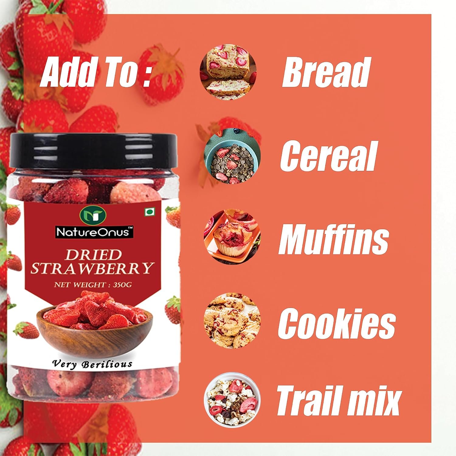 natureonus dried strawberry 150g | dehydrated candied strawberry | candied dried strawberries dry fruit | healthy and tasty snack natureonus dried strawberry 150g | dehydrated candied strawberry | candied dried strawberries dry fruit | healthy and tasty snack
