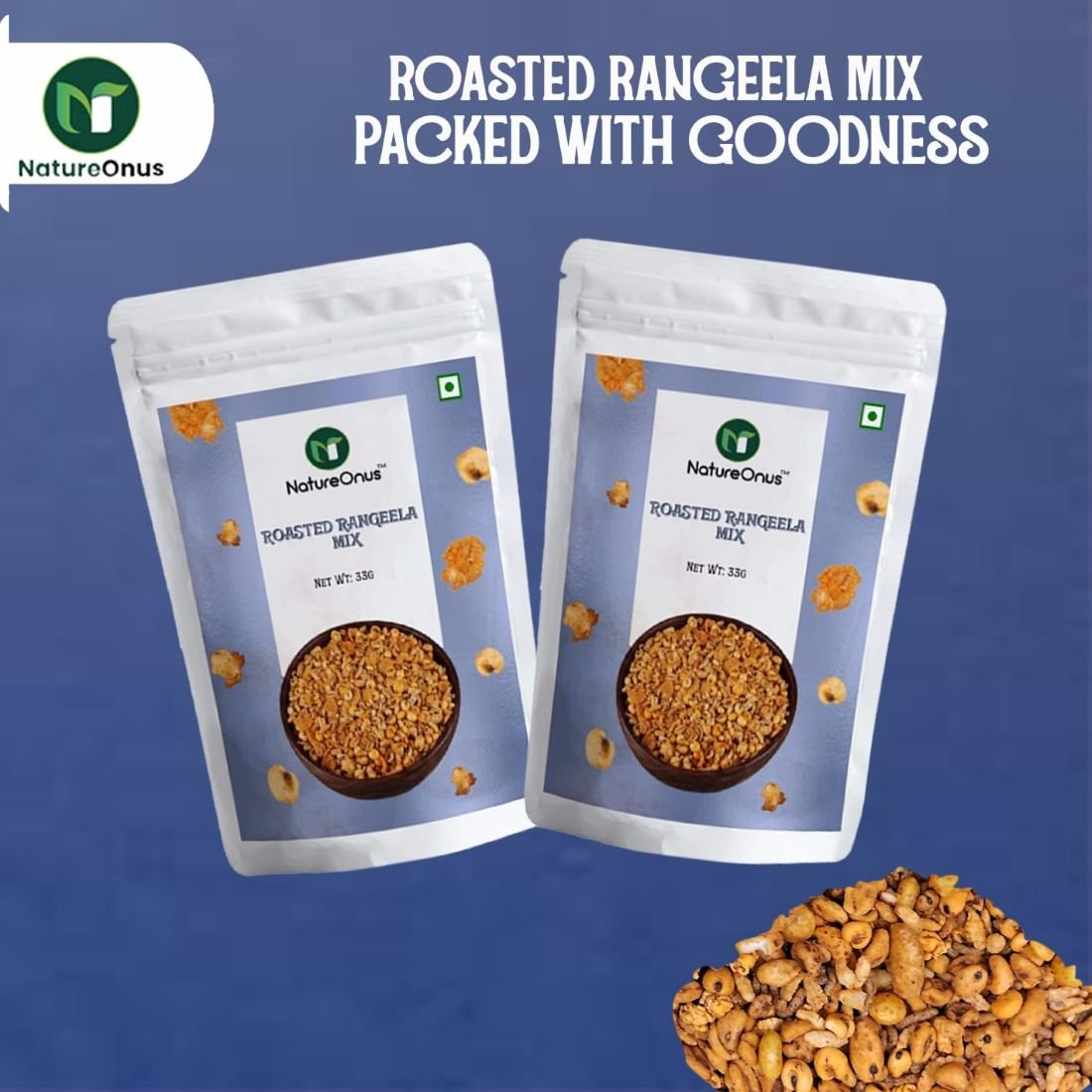 natureonus roasted rangeela mix 33g pack of 3 natureonus roasted rangeela mix 33g pack of 3