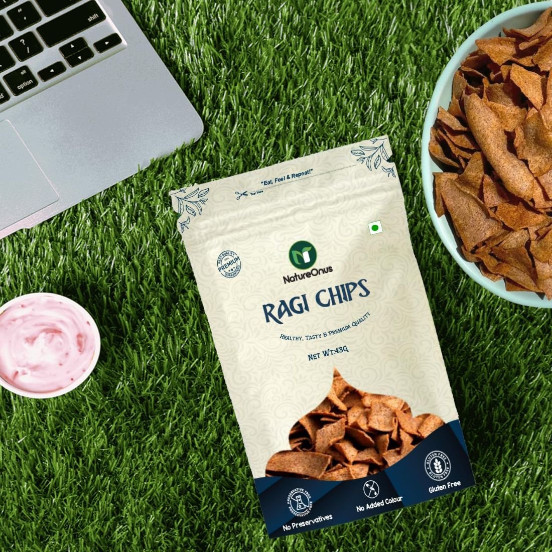 natureonus ragi chat masala chips 43gms x 3 | finger millets chips | perfect snacking chips made with ragi (finger millet) | millet based chips | high protein snacks natureonus ragi chat masala chips 43gms x 3 | finger millets chips | perfect snacking chips made with ragi (finger millet) | millet based chips | high protein snacks