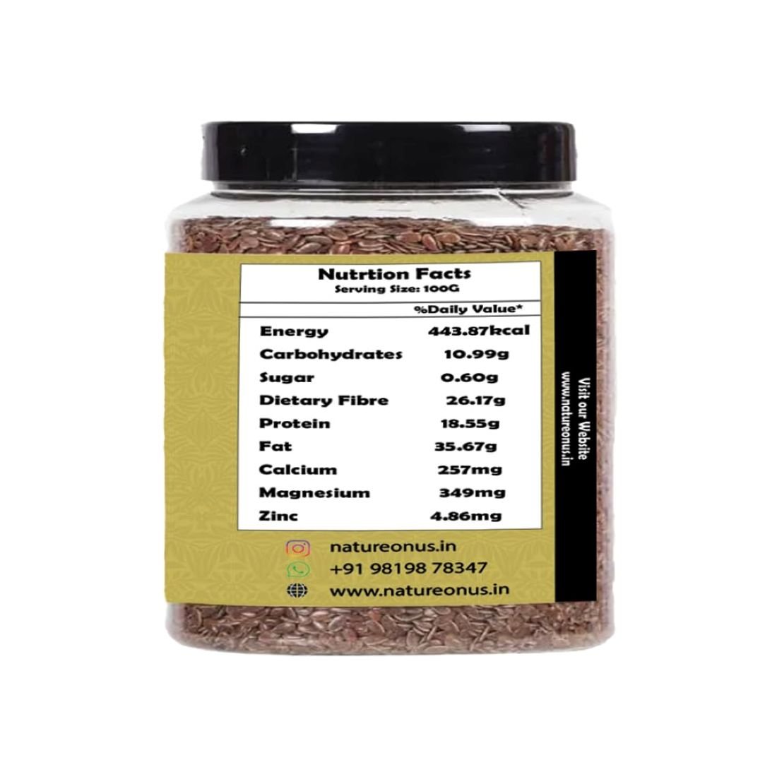 natureonus premium raw flax seeds 125gms | non gmo alsi seeds | rich in fibre and omega 3 | flax seeds for hair growth | diet food | keto friendly, use in salads, after meal digestive natureonus premium raw flax seeds 125gms | non gmo alsi seeds | rich in fibre and omega 3 | flax seeds for hair growth | diet food | keto friendly, use in salads, after meal digestive