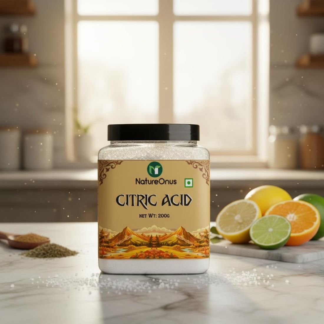 natureonus pure citric acid powder for food 200gms | nimbu sat | food grade | preservative & flavouring agent for cleaning, home & kitchen natureonus pure citric acid powder for food 200gms | nimbu sat | food grade | preservative & flavouring agent for cleaning, home & kitchen