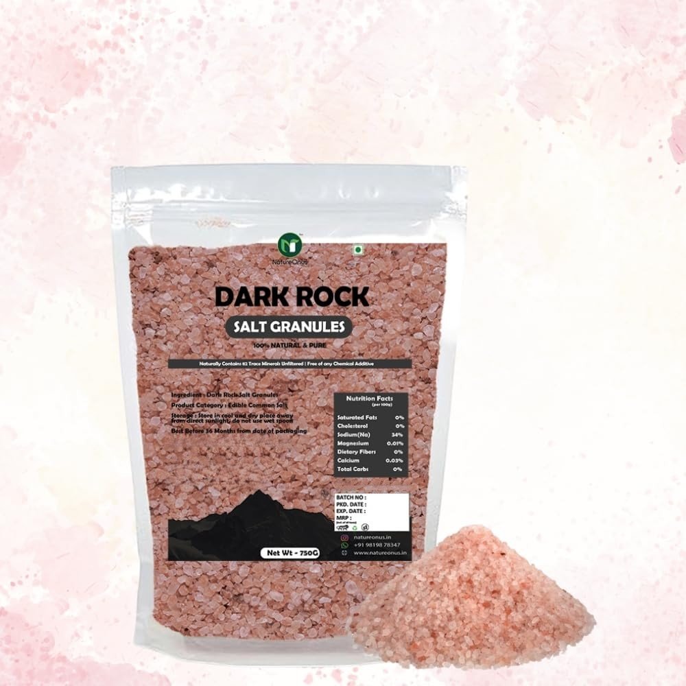 natureonus pink himalayan light rock salt granules 750gms | rock salt | sendha namak | mineral rich salt for cooking | non iodized for weight loss & cooking natureonus pink himalayan light rock salt granules 750gms | rock salt | sendha namak | mineral rich salt for cooking | non iodized for weight loss & cooking