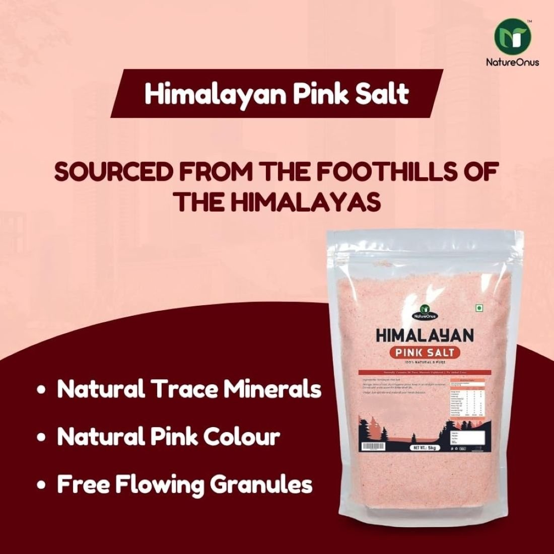 natureonus himalayan pink rock salt 5kg | nutrients and minerals rich | gourmet grade from himalayas | no additives, unrefined | substitute of iodised (bulk pack) natureonus himalayan pink rock salt 5kg | nutrients and minerals rich | gourmet grade from himalayas | no additives, unrefined | substitute of iodised (bulk pack)