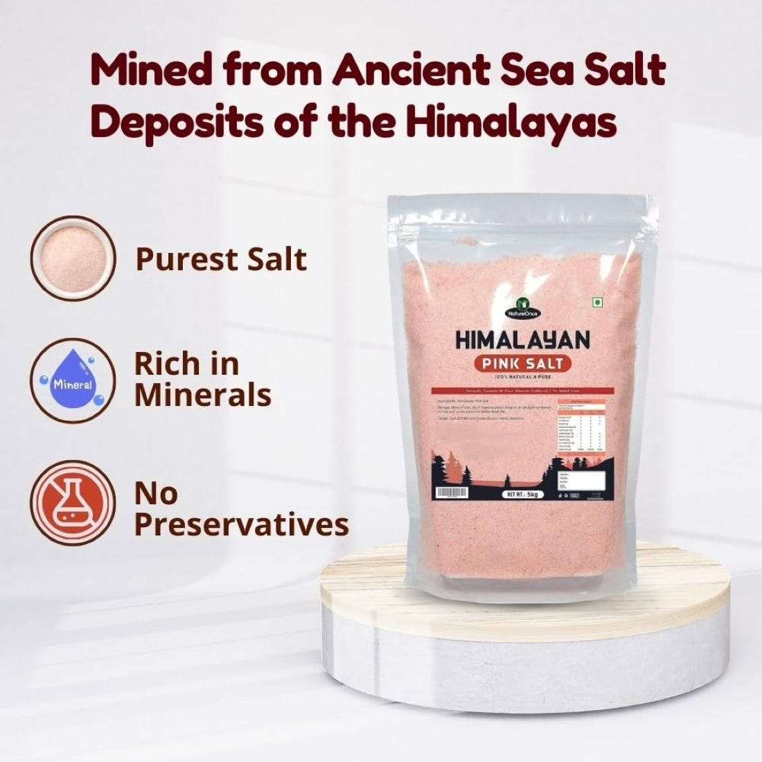 natureonus himalayan pink rock salt 5kg | nutrients and minerals rich | gourmet grade from himalayas | no additives, unrefined | substitute of iodised (bulk pack) natureonus himalayan pink rock salt 5kg | nutrients and minerals rich | gourmet grade from himalayas | no additives, unrefined | substitute of iodised (bulk pack)
